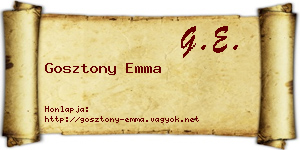 Gosztony Emma névjegykártya