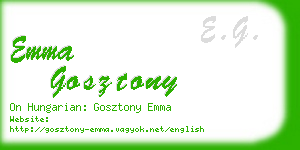 emma gosztony business card